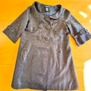 Arden B S black shimmery double breasted retro 70s pea coat jacket